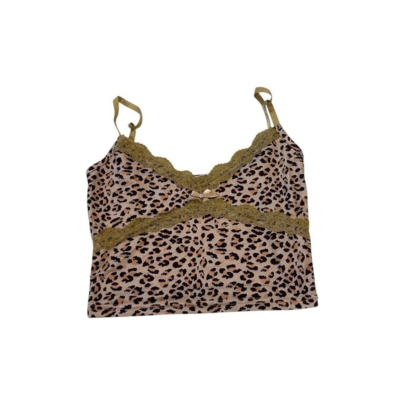 Tops - Small Cheetah Print Cropped Tank Top